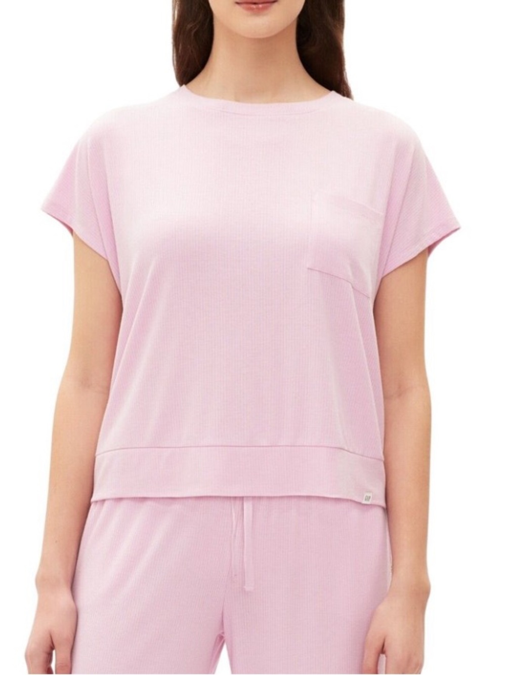 🆕 GAP BODY | Pink Ribbed T-Shirt